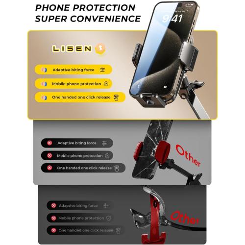LISEN Gooseneck Phone Holder for Desk Bed [3rd Upgrade] Cell Phone Stand for Desk Bed Accessories,Gifts for Seniors Elderly Tech Lovers Mount for Recording Filming Laying Down Flexible Arm Clamp Clip