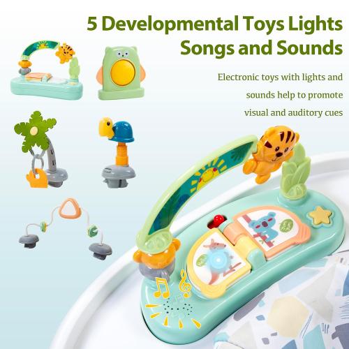 Time Followers® 6-in-1 Baby Activity Center | Jumpers and Bouncers | 4 Stage Grow Stationary Standing Toddler Play Table | Shower Gift | Infant Essential for Baby Ages 6-36Month (White)