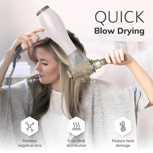 Sndyi Small Round Brush for Blow Out, 1.3 Inch Nano Thermal Ceramic Ionic Round Hair Brush with Boar Bristles, Boost Shine and Volume, For Short Hair with Quick Blow Drying and Salon Styling