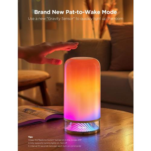 Govee RGBIC Smart Table Lamp 2, Touch Bedside Small Table Lamp Work with Matter, Alexa, LED Desk Lamp with 64 Scene Modes, Color Changing Lamp for Bedroom Living Room Dimmable Night Light(Corded)