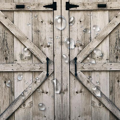 NYMB Rustic Wooden Vintage Wood Shower Curtain, Farmhouse Country Barn Door Shower with 12 Hooks, Waterproof Garage Cabin Curtain, 48X70