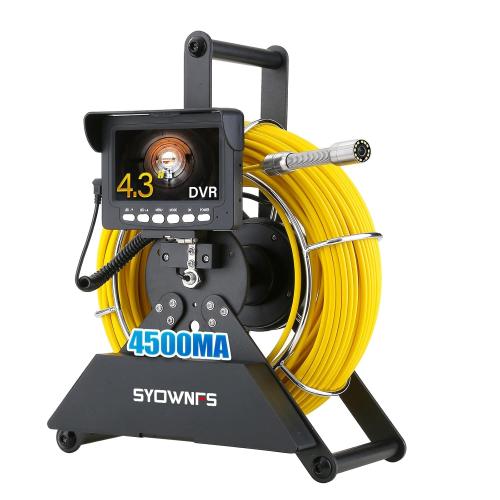 Sewer Camera 100ft/30m,0.9in/22mm Pipe Inspection Camera with 12pcs LEDs Light, 4.3 Screen 1000TVL Plumbing Snake Borescope with 4500mAh Battery DVR Recorder, Included 16GB Card