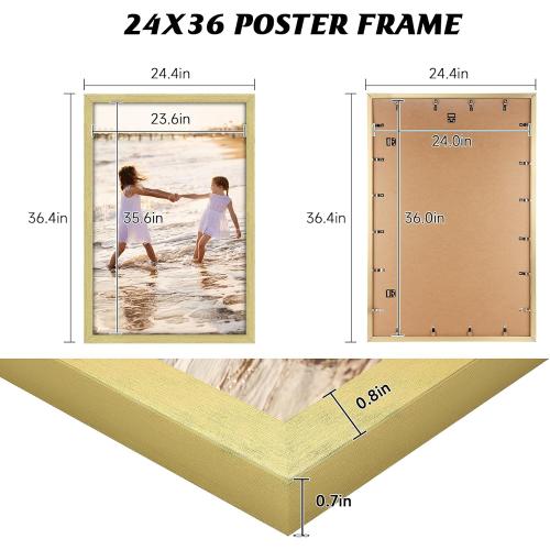 Set of 3 Size 24x36 Color Gold HLiWEGNS Gold Size 24x36 Frame Set of 3 - Vintage 24 x 36 Poster Frame with Plexiglass for Wall Gallery Display, 24x36 Picture Frame for Puzzles, Artwork, Photos and Posters - Ideal Christmas Day