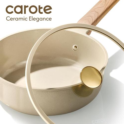 CAROTE 22pcs Ceramic Cookware Sets, Pots and Pans Set