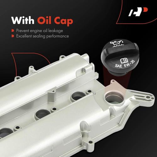 A-Premium Engine Valve Cover Compatible with Chevy GMC Buick 2.4L - 2010-2017 - Equinox Terrain Malibu Captiva Sport Impala LaCrosse Regal Verano Orlando, with Gasket & Cap, Replace # 12610280