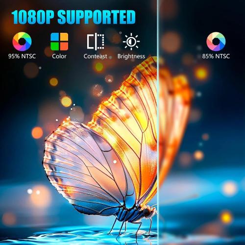Mini Projector, Support 4K 1080P HY300 Portable Projector with Dual Band WIFI6 5G Wireless 5.0 Bluetooth Android 11, 180°Rotatable, 150 ANSI Auto Keystone Correction, 40-130 Screen Video Projector