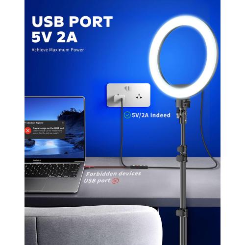 Kaiess 10.2 Selfie Ring Light with 65 Adjustable Tripod Stand & Phone Holder for Live Stream/Makeup, Upgraded Dimmable LED Ringlight for Tiktok/YouTube/Zoom Meeting/Photography