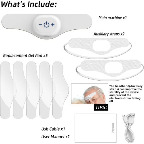 Electric Headache Migraine Relief Head Massager Rechargeable TENS Units Digital Pain Relieve Device Head Cap Prophylactic Treatment for Migraine Headband for Deep Relaxation and Stress Relief