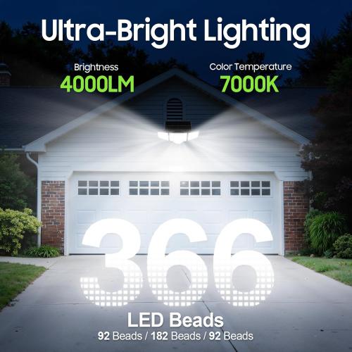 Solar Flood Lights,4000LM 366LED Dual Motion Sensor Outdoor Lights