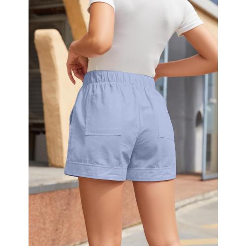 Size S.....Womens Comfy Drawstring Casual Elastic Waist Pocketed Loose Fit Shorts Plus Size