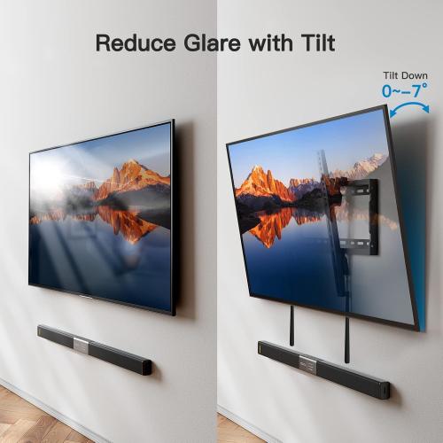 Pipishell Tilt TV Wall Mount Bracket Low Profile for Most 37-90 Inch LED LCD OLED Plasma Flat Curved TVs, Large Tilting Mount Fits 16-24 Wood Studs Max VESA 600x400mm Holds up to 132lbs