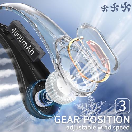 FrSara Portable Fan,Personal Neck Fans that Blow Cold Air,Upgraded 4000mAh