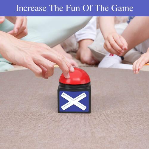 BEAN LIEVE Game Answer Buzzer, Game Buzzer with Lights and Sound Trivia Quiz Got Talent Buzzer, Buzzer Buttons for Game Show, Red Game Buzzer for Classroom (Red)