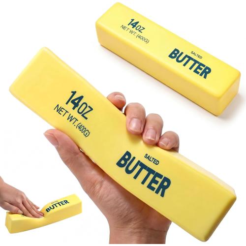 14oz Giant Butter Squishy Stress Relief Toy, Slow Rebound Jumbo Squishy Butter Stick Squeeze Toy, Soft Sensory Squishies Fidget Toys for Adults Anxiety Relief Office Desk Toys Party Favors