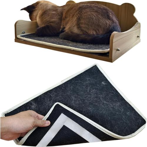 Cat Window Perch Felt Pad 15, Adjustable Cats Window Bed for Climbing and Sunbathing, Attach Adhesive (Black Felt Cushion Only)