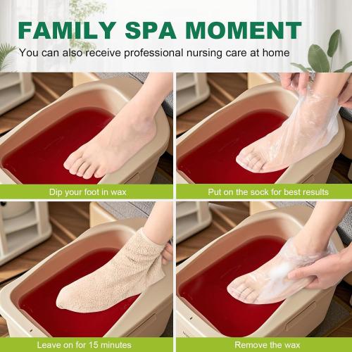 300PCS Disposable Foot Covers for Feet Moisturizer Socks - Plastic Foot Covers Extra Large Size for Pedicure, Moisturizing & Paraffin Wax Treatments, Spa Socks Designed for Foot Care