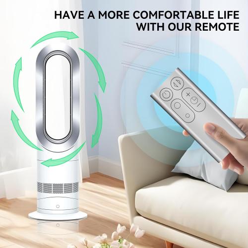 Replacement Remote Control Fit for Dyson TP00 TP01 AM11 Pure Cool Purifier Tower Fan (Silver Color with Battery)