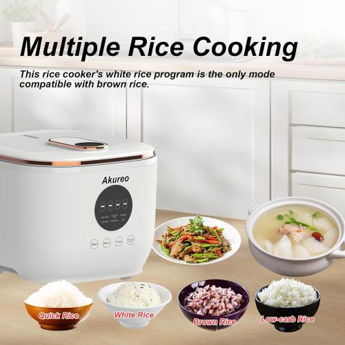 3L Healthy Low Carb Rice Cooker, Low Sugar Digital Steamer,Porridge,Soup,Quick Rice,White Rice,Stainless Steel Filter Basket，5 Cooking Functions,24H Timer & Auto Keep Warm