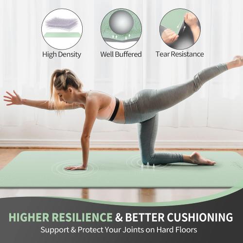 CAMBIVO Extra Wide Yoga Mat for Women and Men (72/84x 32x 1/4) TPE Workout Mat, Non-slip Large Exercise Fitness Mat for Yoga, Pilates, Workout