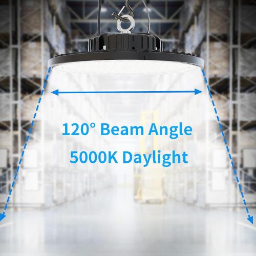 Set of 6 Pack UFO LED High Bay Light 250W, 35000 LM, 5000K with 5ft Power Cord, US Plug, Bright LED Shop Light for Basement Commercial Factory Garage Lighting, IP66 Waterproof, AC110-277V, ETL Listded