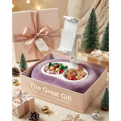 Miledi Tablet Pillow Stand for Bed with 360° Rotating Holder, Purple