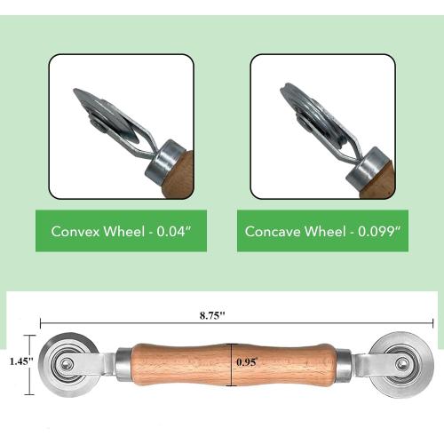 Screen Roller Tool - Rolling Tool for Installing Door & Window Screens & Repair - Spline Roller with Wood Handle & Steel Bearing Wheel - Professional Rolling Tool - Double Ended Hand Spline Roller