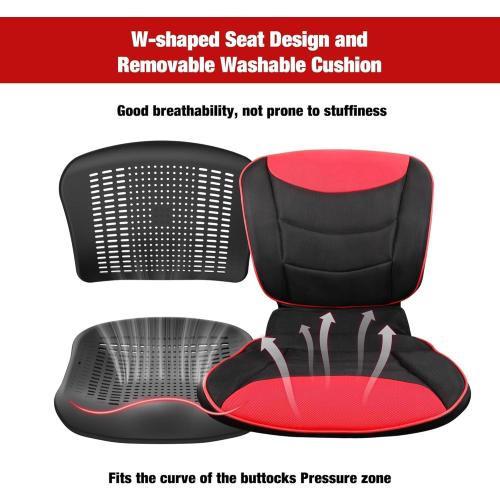 Wheelchairs for Adults,Transport Wheelchair Lightweight Foldable with Removable Cushion,Ergonomic Transfer Chair with 12-inch Rear Wheels for All Terrains,Travel Wheelchair,Red
