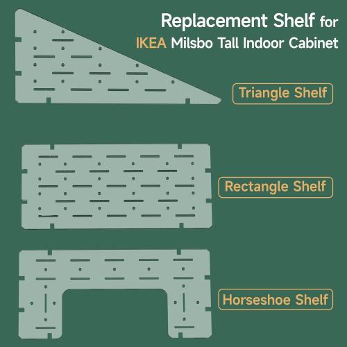 LUVCOSY Acrylic Shelves for IKEA Milsbo Tall Greenhouse Cabinet- 8mm Thick, Clear Acrylic Plant Corner Shelves Compatible with Tall IKEA Milsbo Glass Cabinet - 3 Pack Combo Set