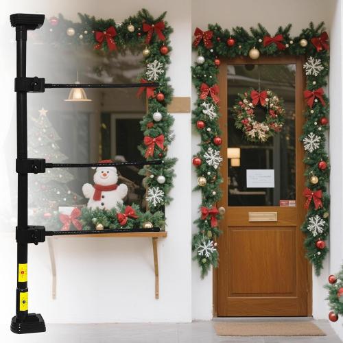 Garland Hanger for Front Door Frame, Adjustable 30”- 67“ Heavy-Duty Garland Holder for Door Frame Christmas & Halloween Decorations for Wreaths, Lights & More No Screws.（30” -40“）