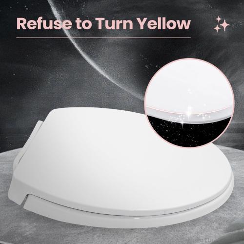 WHITE SS114 Elongated Toilet Seat Compatible with TOTO SS113/SS154/SS224/SS204, Soft Close Elongated Toilet Seat, Traditional Toilet Seat Replacement with Toilet Bolts and Nut - Cotton White