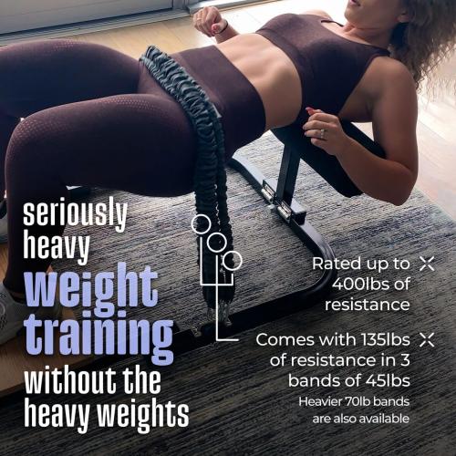 BootySprout Hip Thrust Machine for High Resistance Glute Training - Home Gym Workout - Comes with 45, 90, and 135 Lbs of Resistance