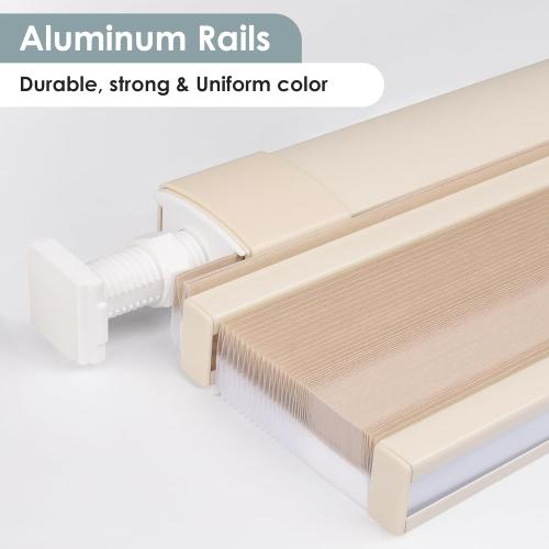 LazBlinds No Tools No Drill Cordless Cellular Shades, Top Down Bottom Up (TDBU) Honeycomb Shades for Home, Light Filtering Thermal Insulation Blinds for Windows, 35 W x 48 H, Beige