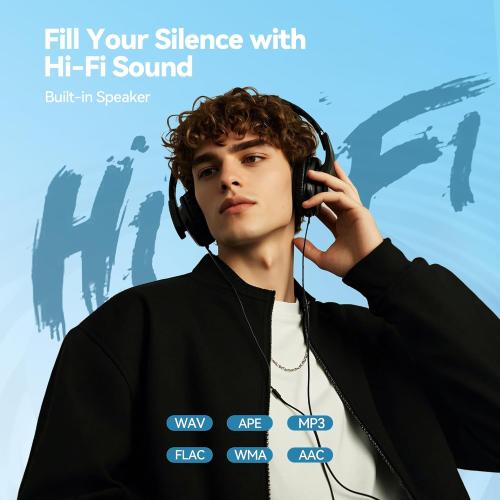 AGPTEK 64GB MP3 Player with Bluetooth, M3 2.4 inch Music Player with Speaker and FM Radio, Touch Buttons, Supports Up to 128GB(Black)