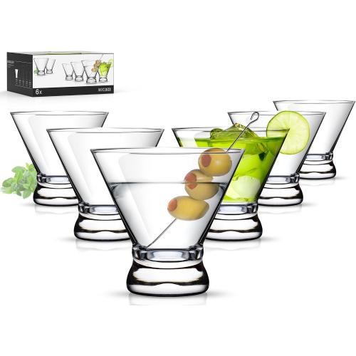 LUNA & MANTHA Martini Glasses, Martini Cocktail Glasses for Margarita, Manhattan, Cosmopolitan, Espresso, Home Bar, Evening Parties, Birthdays, Housewarming Gift,Set of 6-8oz