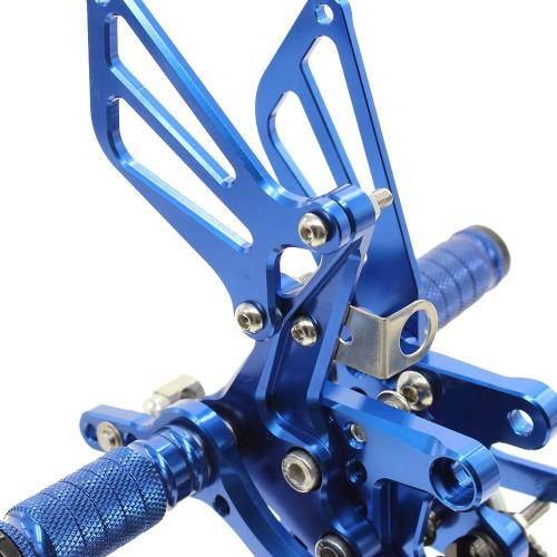 Color Blue Aluminum Rear Motorcycle Footpegs for Suzuki GSXR750 (1996-2005), GSXR600 (2000-2005), SV650/SV650S/SV1000/S (1998-2014), GSXR1000 (2000-2004) - Blue