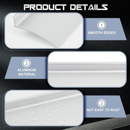 Hicarer 2 Pcs 52 Inch Door Rain Drip Cap Guard Exterior Anodized Aluminum Overall Height 1-1/2 Inches Overhead Drip Edge Flashing Weather Stripping Window Deflector Home Top Roof Rain Diverter