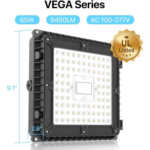 HYPERLITE LED Canopy Light 65W: 8450LM UL Listed LED Gas Station Lights Surface Mount Exterior Lighting for Workshop Carport Ceiling