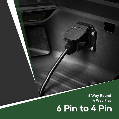 RVGUARD 12 Volt 6 Pin to 4 Pin Trailer Plug Adapter