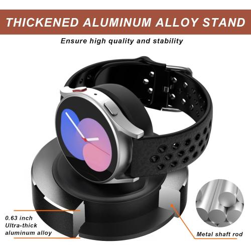 HALLEAST Galaxy Watch 7/6/5/4 Charger Stand, Charging Dock Holder with Weighted Aluminum Alloy Base, Galaxy Watch Ultra/6 Classic/5 Pro/4 Classic/Active 2 & Active, No Charger