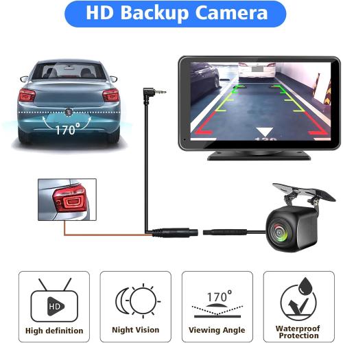 Portable Wireless with Apple CarPlay and Android Auto Screen for Car, 7 HD Touch Screen Car Stereo with Mirror Link, Bluetooth 5.2, Backup Camera, AUX,FM Transmitter for All Vehicle