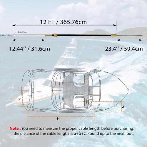 Boat Steering Cable Universal Rotary Replacement Steering Cable for Single Station Boat