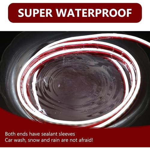 1 PC Car Hood Gap LED Light Bar, 70 Through-Start Scanning Cool Decorative Light Strips, Hidden Installation Waterproof Daytime Running Lights, Universal for Cars Exterior Lights (White)