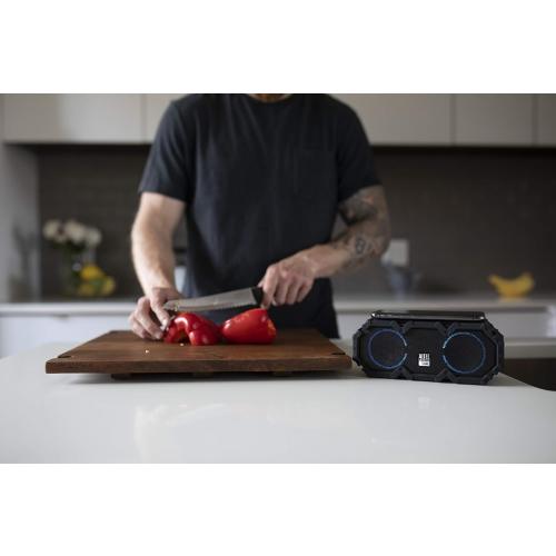 Altec Lansing LifeJacket Jolt - Waterproof Bluetooth Speaker, Durable & Portable Speaker with Qi Wireless Charging and Voice Assistant, Black w/Lights