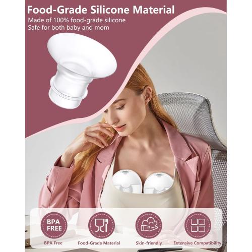 6Pcs Breast Pump Flange Insert 12mm Compatible with Momcozy/Spectra/Medela/eufy/Elvie/Lansinoh/Paruu P10 Breast Pump, Fit for Momcozy M5/M9/M6/V2 Pro/V2 pro/S12 Pro/eufy E10 S1 S1 Pro, 24mm Flange