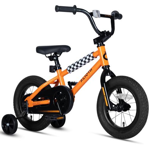 Size 12 14 16 20 Inch Color orange Kids Bike BMX Style Bicycle with Training Wheels for 2-14 Years Old Toddlers Boys Girls Coaster Brake Multiple Colors