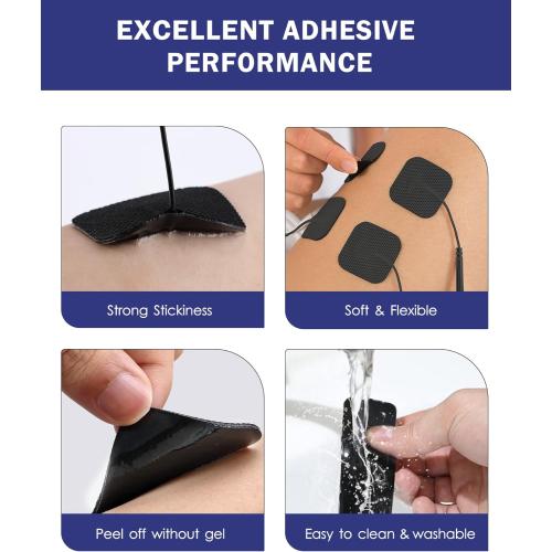 TENS Unit Replacement Pads, Nursal Reusable Self-Adhesive Electrodes Pads 20 Packs 2x2” 2x4”, Latex Free Pigtail TENS Pads, Compatible with TENS 7000, AUVON TENS, Etekcity, Nicwell Care Tens