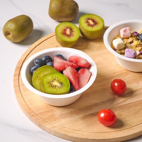 ECOLipak 150 Pack Compostable Paper Bowls, 8 oz Heavy-Duty Disposable Biodegradable Soup Bowls Made of Natural Bagasse, Suitable for Ice Cream, Salad, Dessert, Milk, Cereals