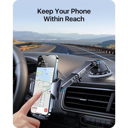 andobil 2025 Military-Grade Car Phone Holder [Upgraded Strongest Suction & Clip] Phone Holders for Your Car, Dashboard Windshield Vent Car Phone Mount for iPhone 17 Pro Max 16 15 14 13 12 Android