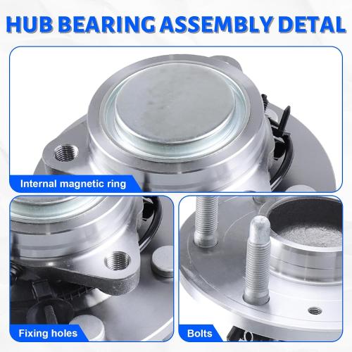 2 x 515053 Front Wheel Bearing Hub Assembly with 6 Lug ABS Compatible with Cadillac Escalade 2002-2006, Fit for Chevrolet Avalanche 1500 2002-2006, Fit for GMC Savana 1500 2003-2008