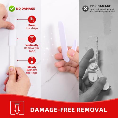 20 Hooks for Hanging Variety Pack,Adhesive Wall Hooks Heavy Duty with 20 Stirps,no Damage Large midium Small Sticky Utility Hooks for Outdoor、Tower、Keys